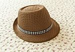 Brown Hat On Vintage Background Stock Photo