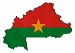 Burkina Faso Map On  Flag Drawing ,grunge And Retro Flag Series Stock Photo