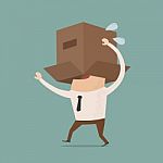 Business Body With Box Stock Photo