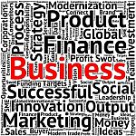 Business & Finance Related Word Cloud Background Stock Photo