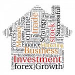 Business & Finance Related Word Cloud Background Stock Photo