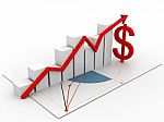 Business Graph With Dollar Stock Photo