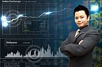 Business Man And Graph Report Stock Photo