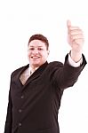 Business Man Going Thumb Up Stock Photo
