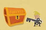 Business Man Has Key To Success Stock Photo