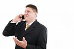 Business Man Talking On Phone Stock Photo