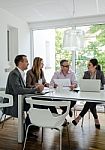 Business Meeting In A Cozy Environment Stock Photo