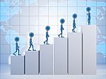 Business Men Climbing On Graph Stock Photo