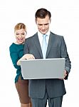Business People Using Laptop Stock Photo