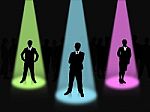Business People With Spotlight Stock Photo