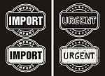 Business Set Stamps Import And Urgent Stock Photo