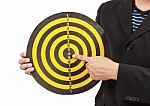 Business Target, Hand Aiming Or Pointing Stock Photo