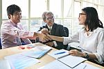 Business Team Work Meeting To Conflict Problem Solution With Good Condition,shaking Hand Stock Photo