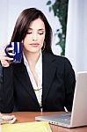 Business Woman In Office Stock Photo