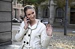 Business Woman Talking On The Phone Stock Photo