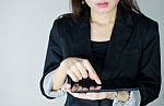 Business Woman Using Table Computer Stock Photo