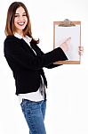 Business Women Pointing Stock Photo