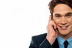 Businessman Attending An Important Call Stock Photo