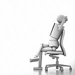 Businessman Doll Sitting On Chair Stock Photo