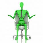 Businessman Doll Sitting On Chair Stock Photo