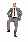 Businessman Foot On Step Stock Photo