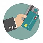 Businessman Hand Holding Credit Card Stock Photo