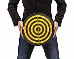 Businessman Holding Target Stock Photo