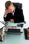 Businessman In Tension Stock Photo