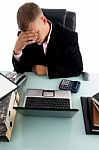Businessman In Tension Stock Photo