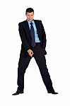 Businessman Looking Down Stock Photo