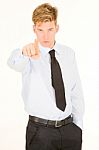 Businessman Pointing His Index Stock Photo