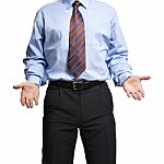 Businessman Showing Both Empty Hands Stock Photo