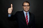 Businessman Showing Thumbs Up Stock Photo
