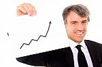 Businessman With Chart Stock Photo
