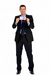 Businessman With Money Stock Photo