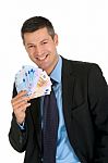 Businessman With Money Stock Photo
