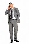 Businessman With Phone Stock Photo