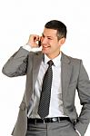 Businessman With Phone Stock Photo