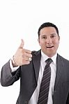 Businessman With Thumb Up Stock Photo