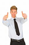 Businessman With Thumbs Up Stock Photo