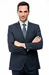 Businessman With With One's Arms Folded Stock Photo