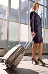 Businesswoman In Airport Stock Photo