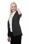 Businesswoman Thumb Up Stock Photo