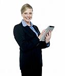 Businesswoman Using Tablet Pc Stock Photo