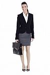 Businesswoman With Briefcase Stock Photo
