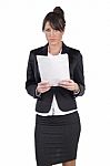 Businesswoman With Documents Stock Photo