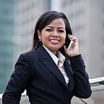 Businesswoman With Mobile Stock Photo