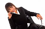 Businesswoman With Mobile Stock Photo