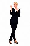 Businesswoman With Phone Stock Photo