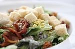 Caesar Salad In Close Up Stock Photo